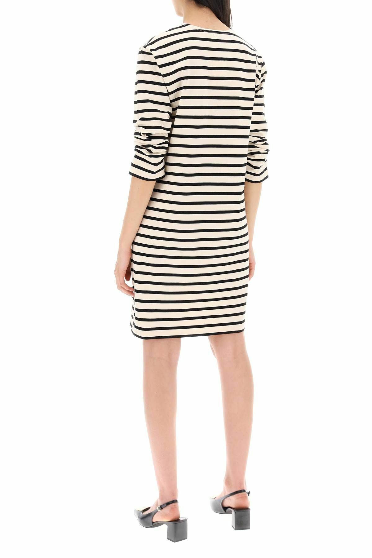 TORY BURCH "striped cotton dress with eight White