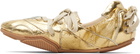 Acne Studios Gold Lace-Up Leather Sneakers