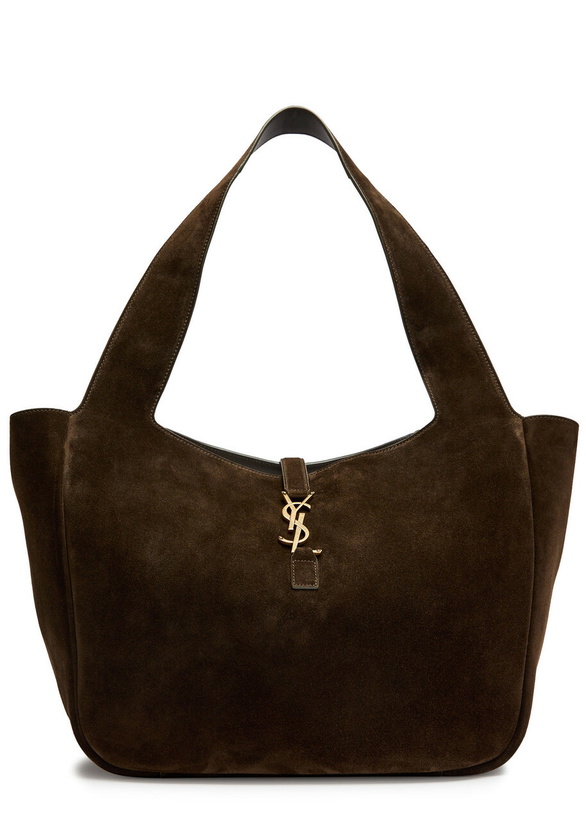 Photo: Saint Laurent Le 5 à 7 Large Suede Shopper Tote bag - Brown - One Size