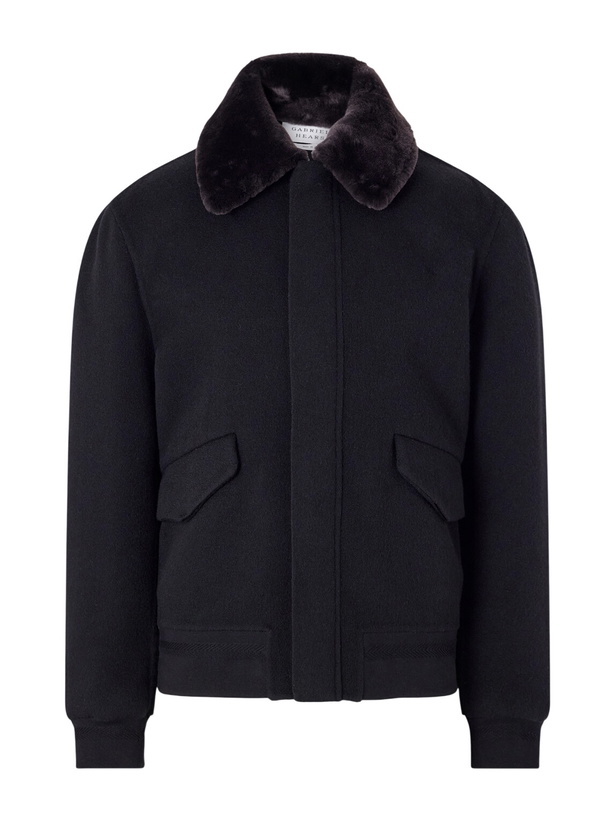 Photo: Gabriela Hearst - James Shearling-Trimmed Cashmere Bomber Jacket - Black