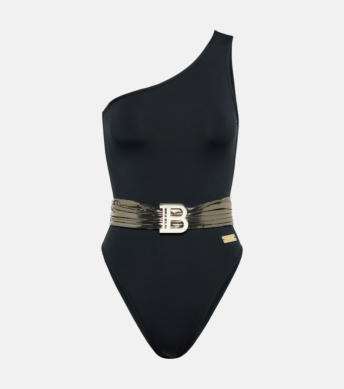 Balmain - Sequined one-shoulder swimsuit