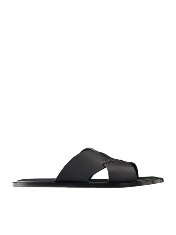 Photo: LOEWE - Paula's Ibiza Flex Criss-Cross Leather Sandals - Black