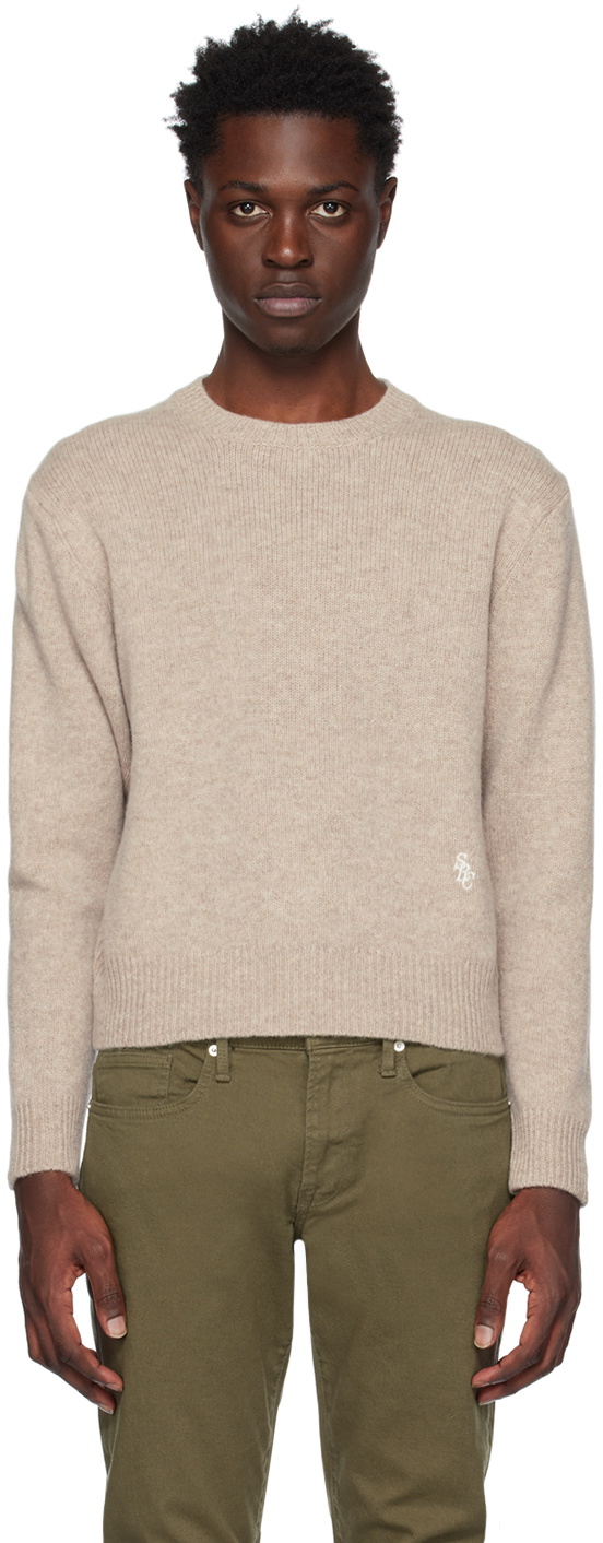 Sporty & Rich Beige Embroidered Sweater Sporty & Rich
