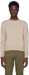 Sporty & Rich Beige Embroidered Sweater