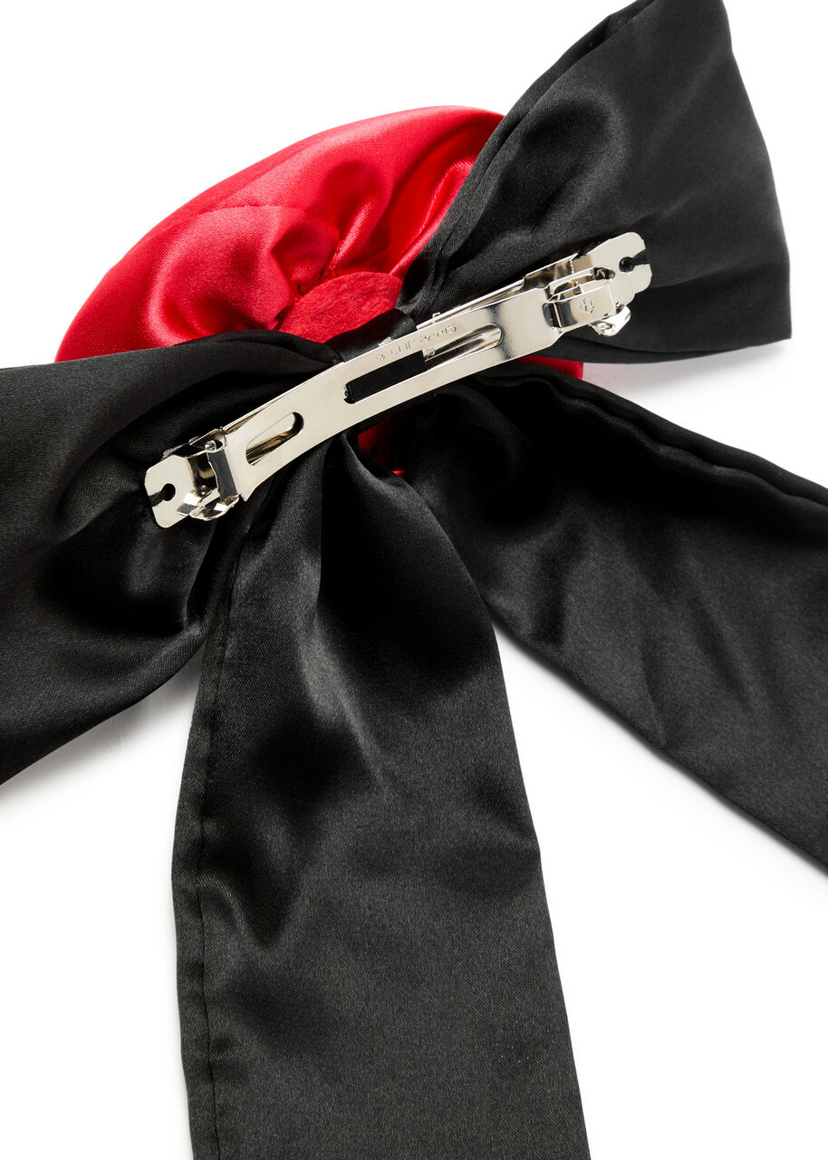 Damson Madder Rosette bow Satin Hair Clip - Black - One Size