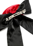 Damson Madder Rosette bow Satin Hair Clip - Black - One Size