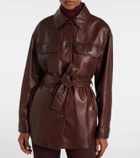 Brunello Cucinelli Belted leather jacket