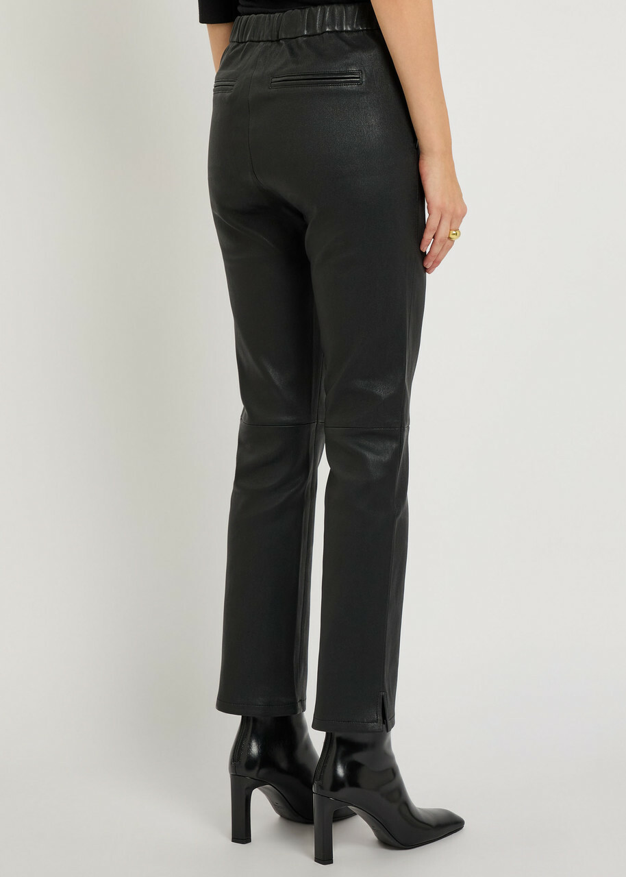 Arma Kamilla Slim-leg Leather Trousers Black