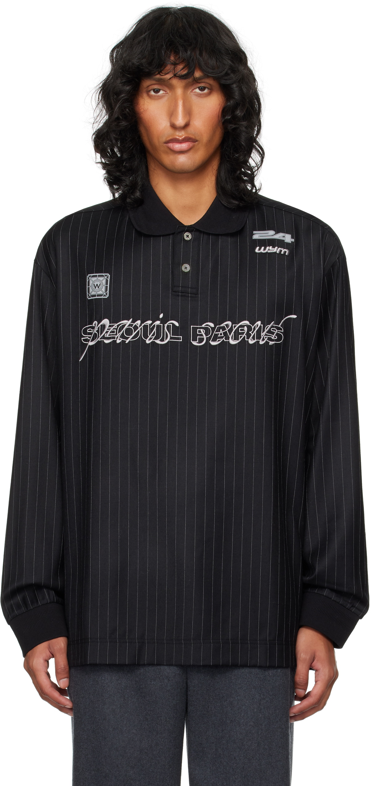 WOOYOUNGMI Black 'Paris Seoul' Polo Wooyoungmi