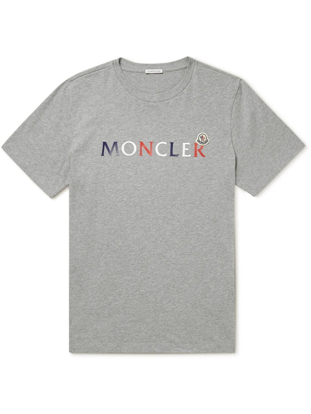 Photo: Moncler - Logo-Print Cotton-Jersey T-shirt - Gray