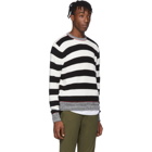 rag and bone Black and White Striped Axwell Sweater