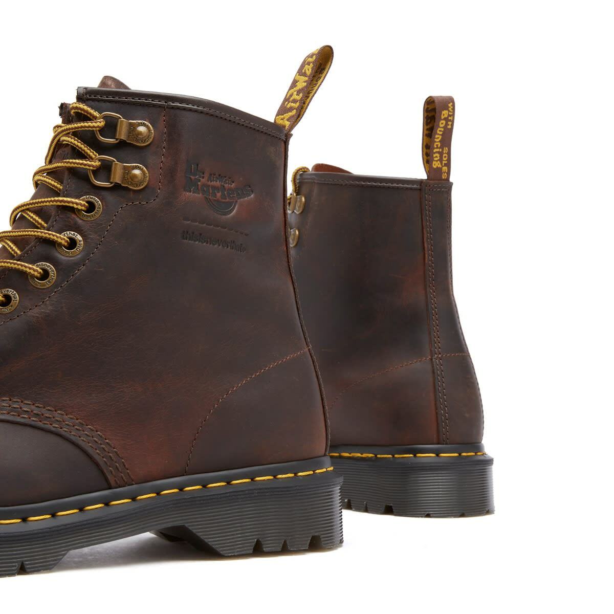 Dr. Martens Men's x Thisisneverthat 1460 Leather Boot in Brown Dr