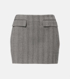 Ferragamo Striped wool-blend miniskirt