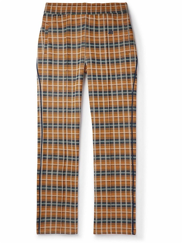 Photo: Wales Bonner - Straight-Leg Checked Recycled-Jersey Track Pants - Orange