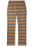 Wales Bonner - Straight-Leg Checked Recycled-Jersey Track Pants - Orange