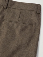 Zegna - Straight-Leg Pleated Wool-Flannel Trousers - Brown
