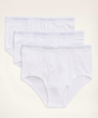 Brooks Brothers Men's Supima Cotton Briefs-3 Pack | White