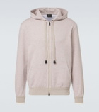 Brioni Cotton-blend zip-up hoodie