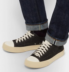 visvim - Skagway Leather-Trimmed Wool-Tweed Sneakers - Men - Black