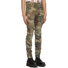 R13 Green and Brown Camo Skywalker Jeans