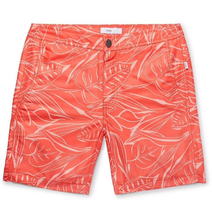 Photo: Onia - Calder Long-Length Printed Swim Shorts - Men - Coral