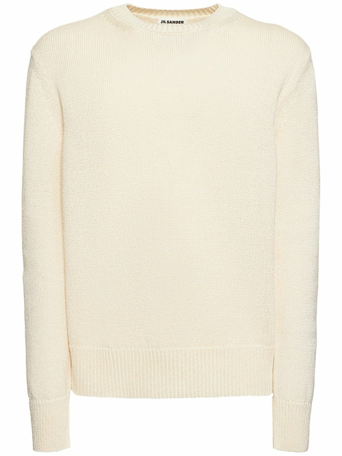 Jil Sander White Crewneck Sweater