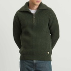 Armor-Lux Men's Half Zip Rib Knit Jumper in Chimera