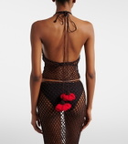 Alaïa Open-knit halterneck cotton top