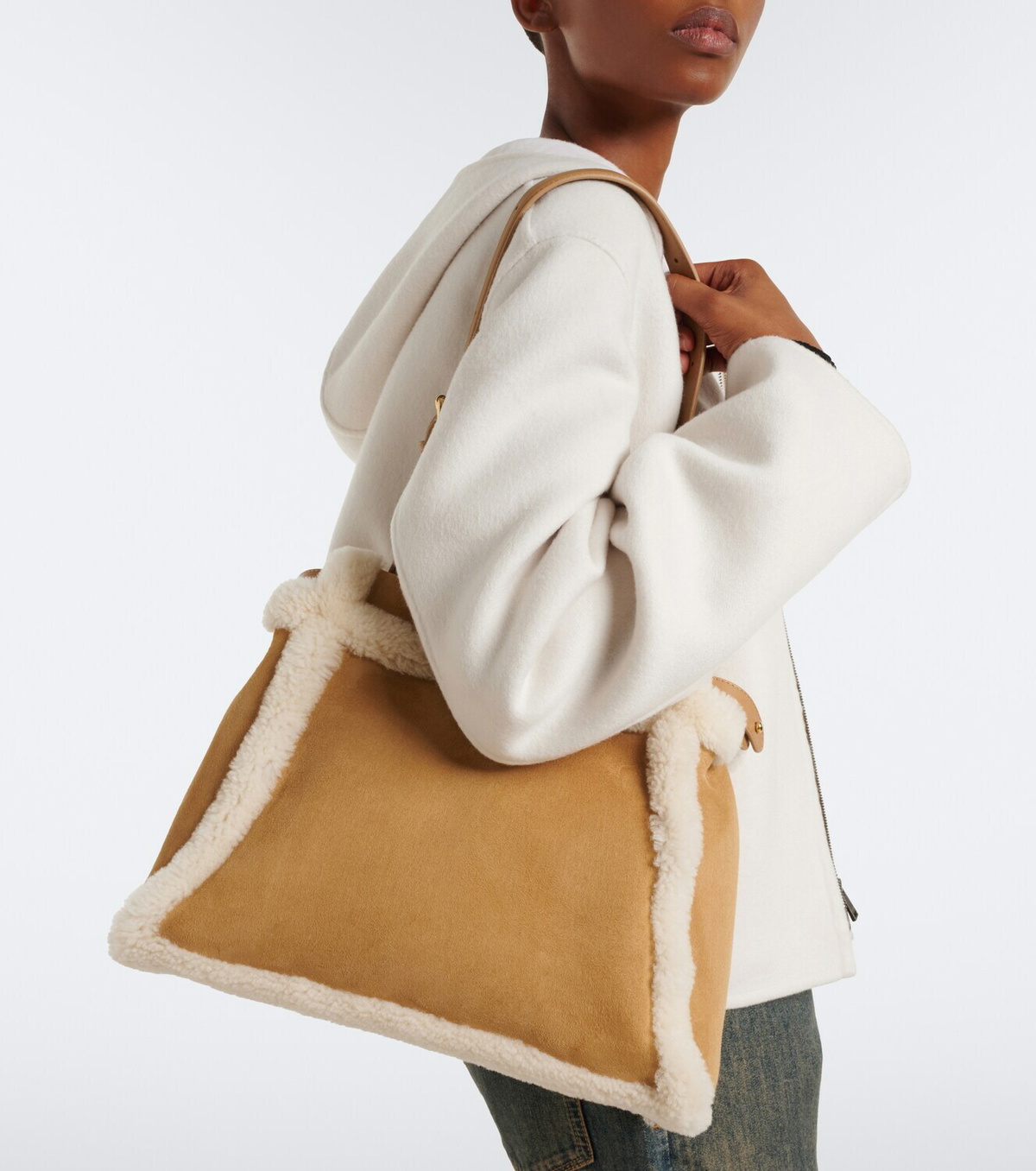 Fendi Peekaboo® Medium suede shoulder bag