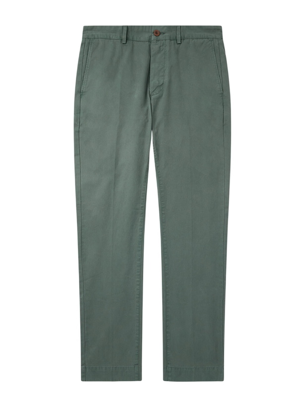Photo: Sid Mashburn - Field Straight-Leg Garment-Dyed Cotton-Twill Trousers - Green