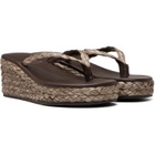 Ancient Greek Sandals Brown Etheria Low Wedge Heeled Sandals