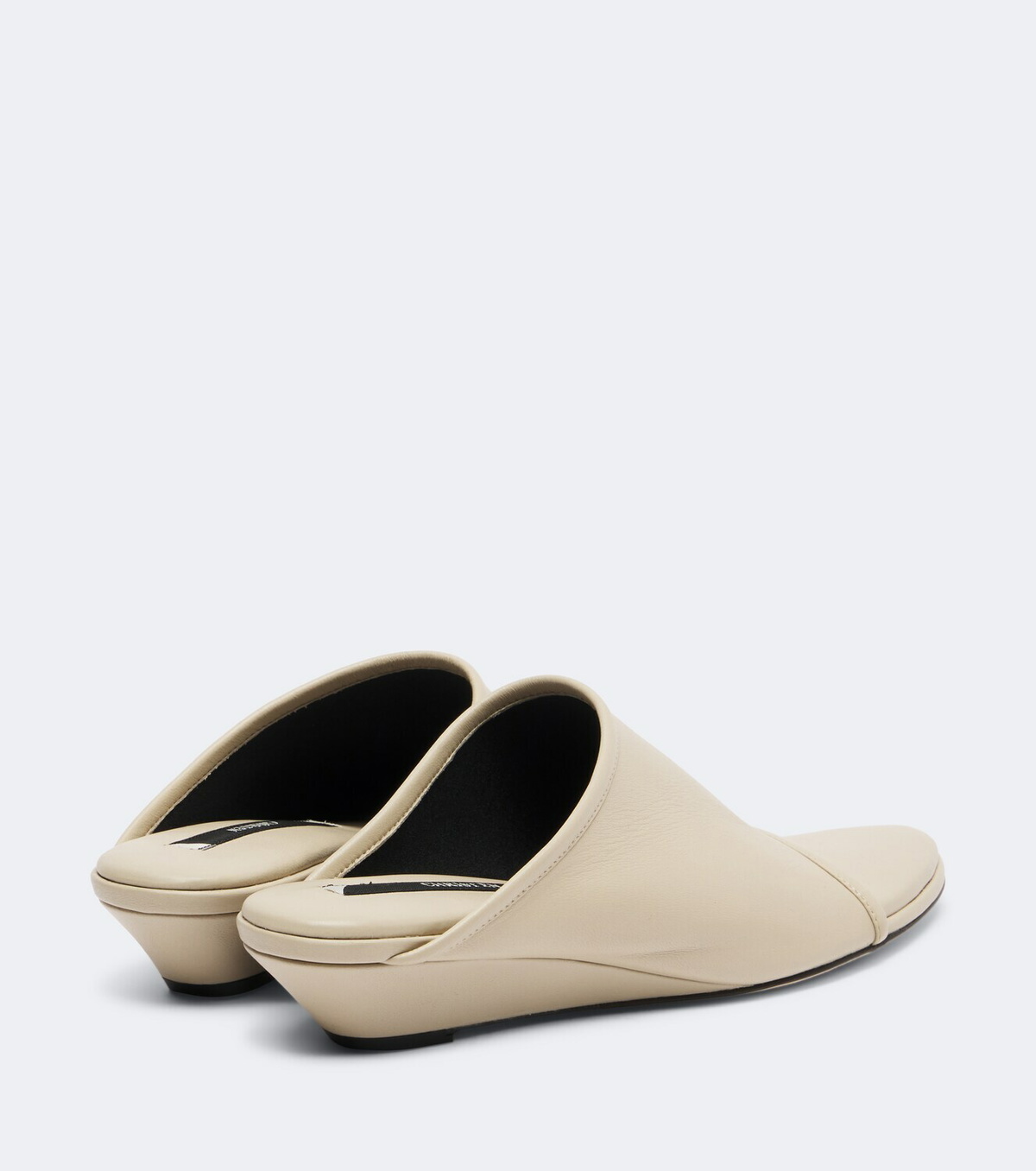 Christen Stretch leather wedge mules