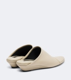 Christen Stretch leather wedge mules