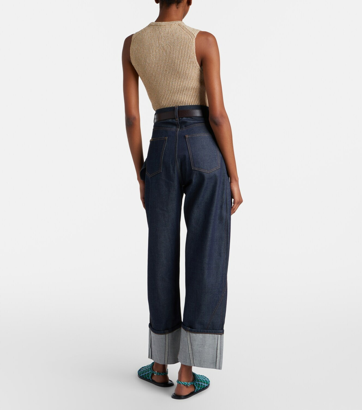 JW Anderson Twisted embroidered straight jeans
