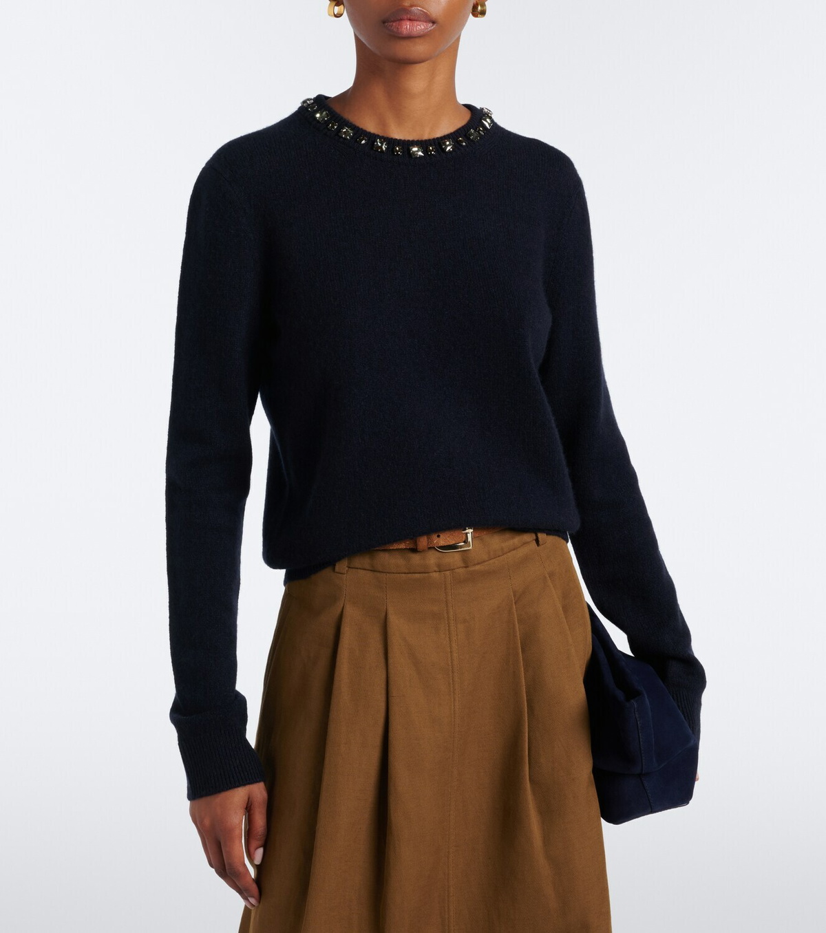 Vince Embellished wool and cashmere-blend sweater