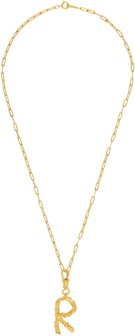 Alighieri SSENSE Exclusive Gold R Alphabet Necklace