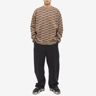 Balenciaga Men's Monogrammed BB Crew Knit in Beige/Brown