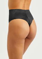 Spanx Shaping High-waist Stretch-satin Thong Black