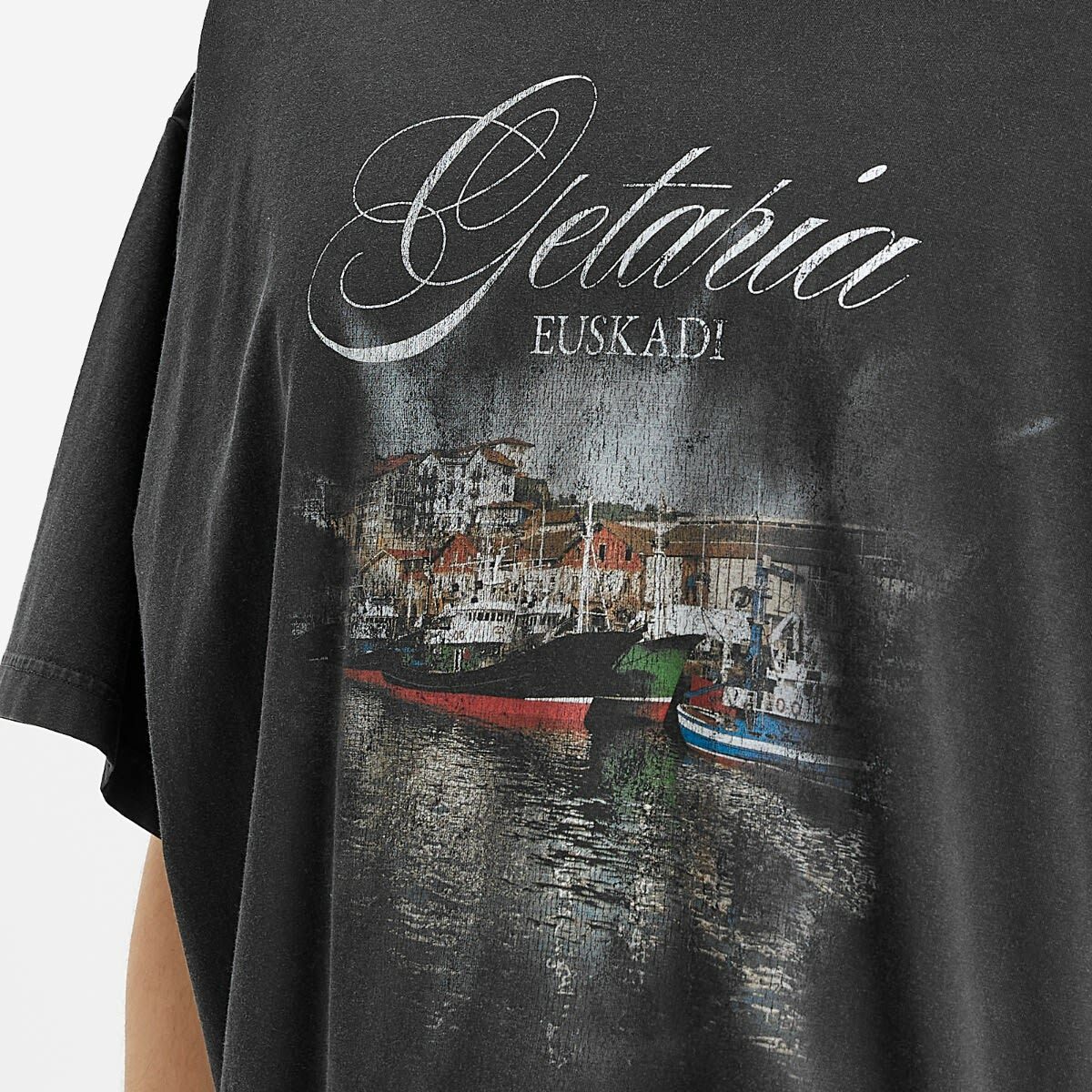 Balenciaga Men's Getaria Tubular Oversized T-Shirt in Faded Washed