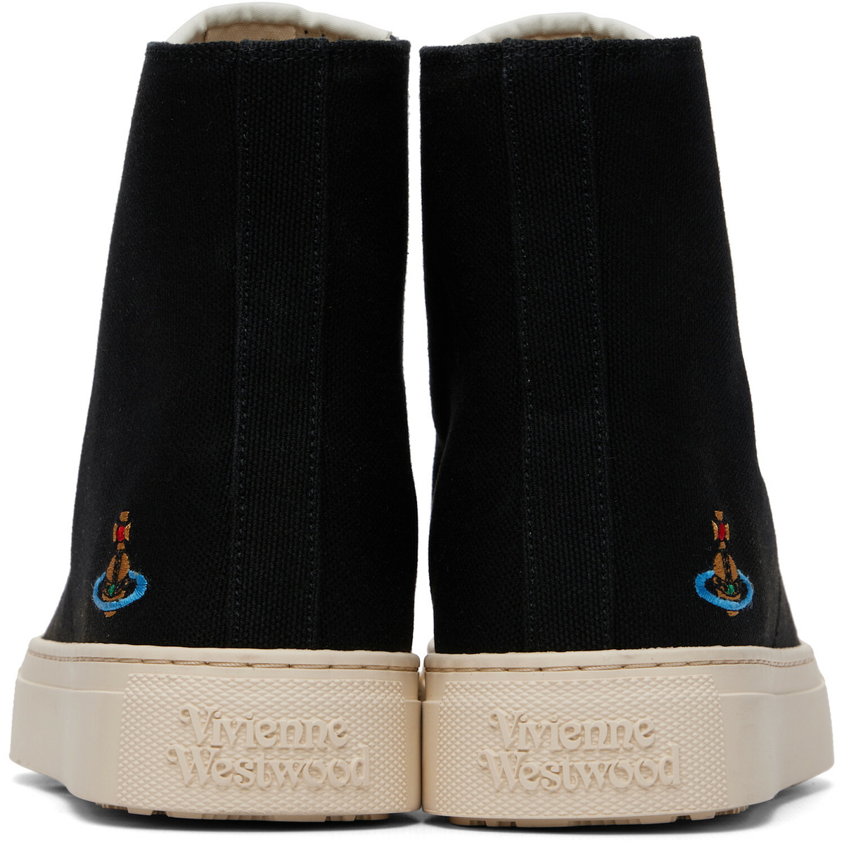 Vivienne Westwood Black High Top Plimsoll Sneakers