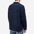 Norse Projects Men's Silas Textured Cotton Wool Overshirt in Dark Navy