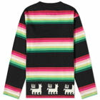 Awake NY Long Sleeve Striped Llama T-Shirt in Black Multi