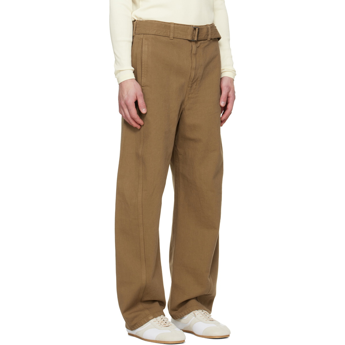 LEMAIRE Beige Twisted Belted Jeans