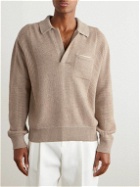 Zegna - Ribbed Silk, Cashmere, Cotton and Linen-Blend Sweater - Neutrals