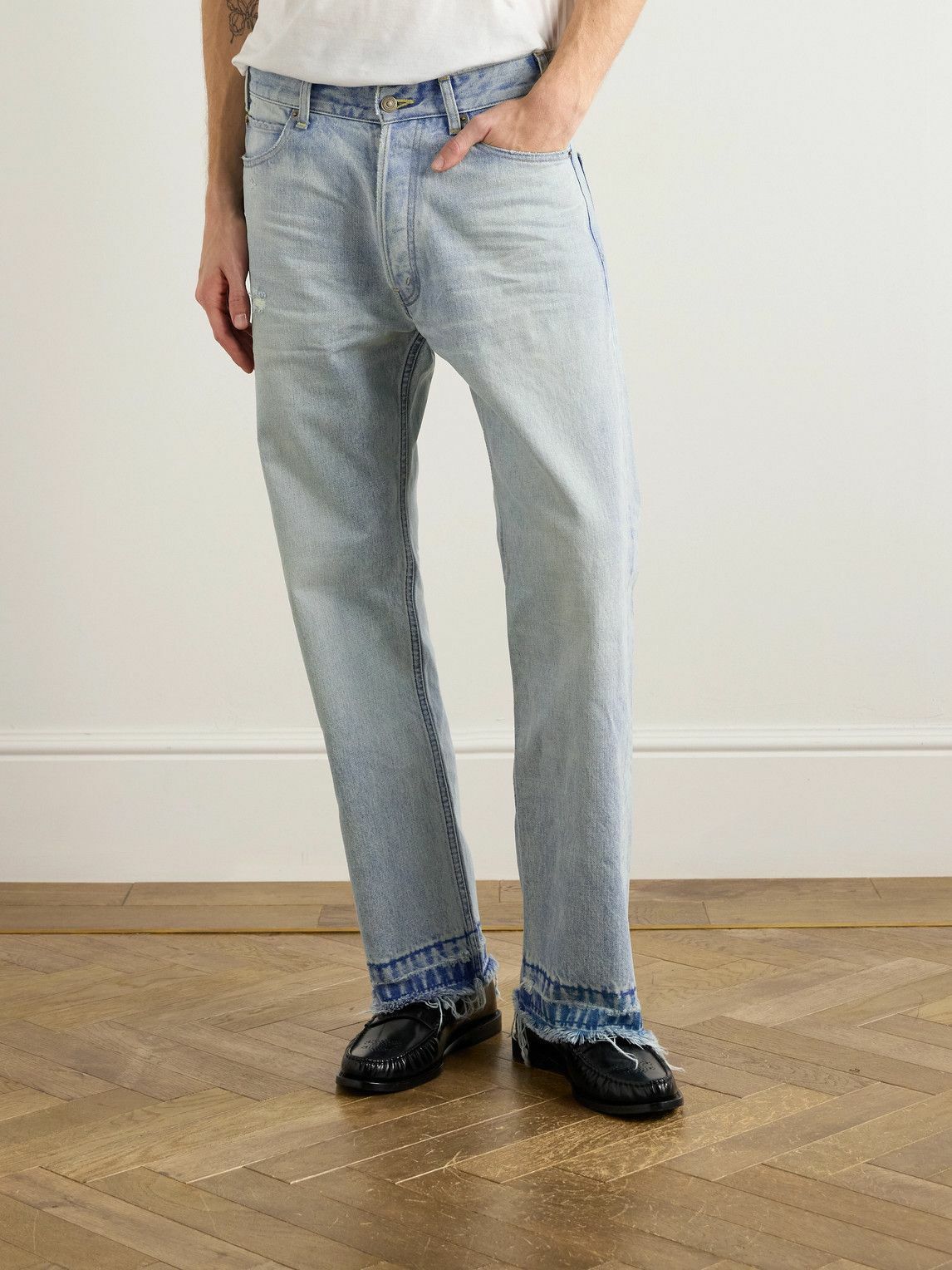 CELINE - Wesley Straight-Leg Distressed Jeans - Blue