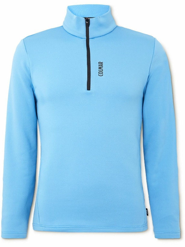 Photo: Colmar - Slim-Fit Logo-Print Jersey Half-Zip Ski Base Layer - Blue