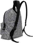 Valentino Garavani White & Black Leopard 'VLTN' Backpack