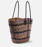 Altuzarra Leather-trimmed raffia tote bag