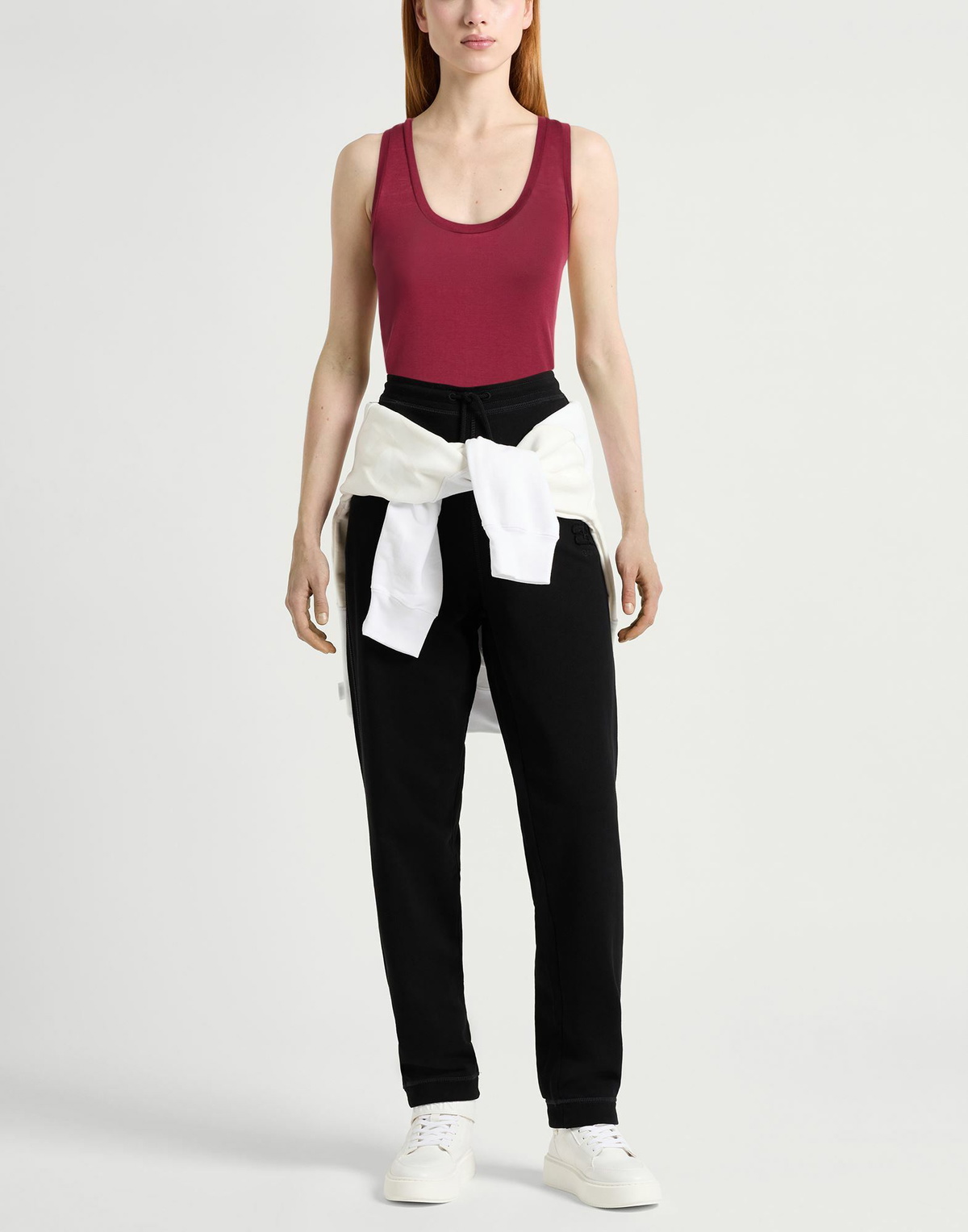 Manila Grace Womens Tank top in Burgundy