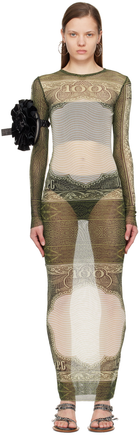 Jean Paul Gaultier Green & Off-White 'The Cartouche' Maxi Dress Jean Paul  Gaultier
